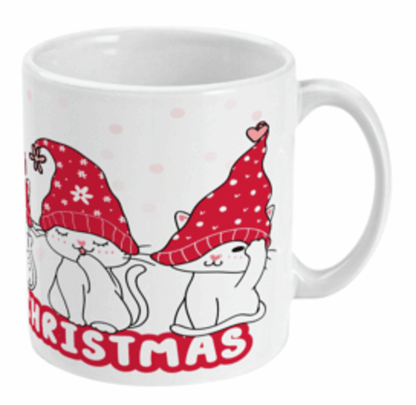  Cute White Cats Merry Christmas Mug by Free Spirit Accessories sold by Free Spirit Accessories