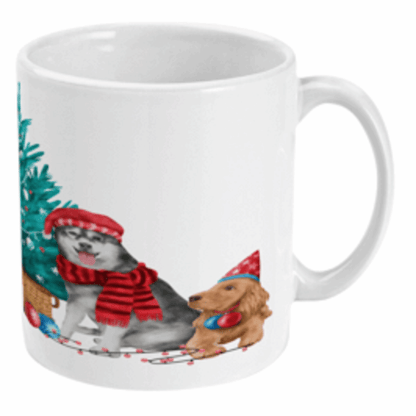  Dogs Around The Christmas Tree Coffee Mug by Free Spirit Accessories sold by Free Spirit Accessories