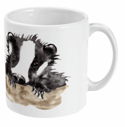  Two Badgers Beautiful Coffee or Tea Mug by Free Spirit Accessories sold by Free Spirit Accessories