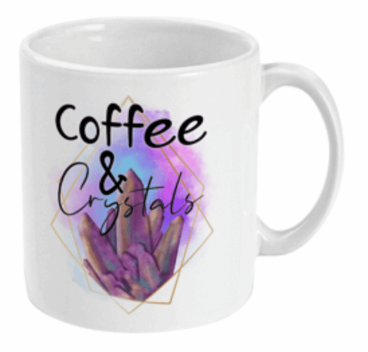  Coffee and Crystals Coffee or Tea Mug by Free Spirit Accessories sold by Free Spirit Accessories