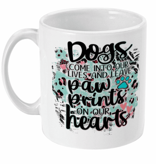  Dogs Leave Paw Prints On Our Hearts Coffee Mug by Free Spirit Accessories sold by Free Spirit Accessories