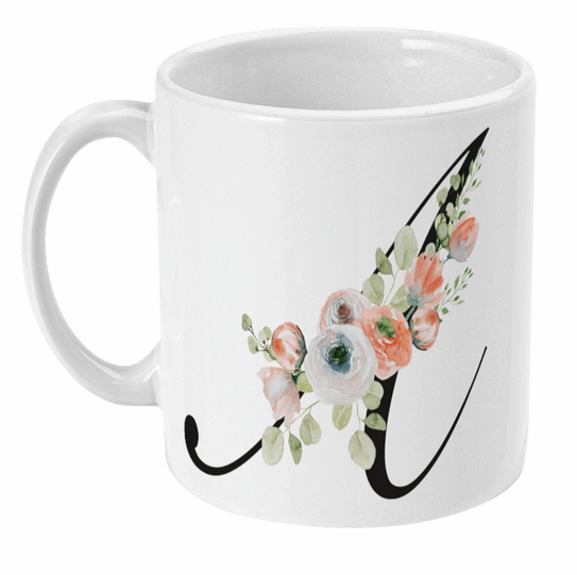  Floral Letter Initial Coffee or Tea Mug by Free Spirit Accessories sold by Free Spirit Accessories