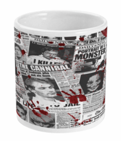  Serial Killers Newspaper Headlines Mug by Free Spirit Accessories sold by Free Spirit Accessories