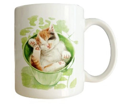  Ginger and White Kitten in a Bucket Mug by Free Spirit Accessories sold by Free Spirit Accessories