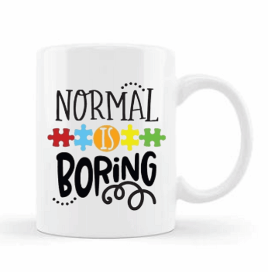  Normal Is Boring Autism Mug by Free Spirit Accessories sold by Free Spirit Accessories