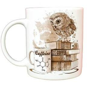  Coffee Owl and Books Mug by Free Spirit Accessories sold by Free Spirit Accessories