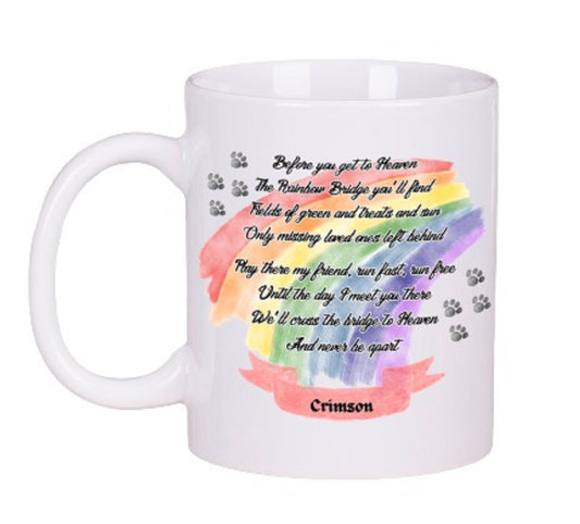  Personalised Rainbow Bridge Pet Memorial Mug by Free Spirit Accessories sold by Free Spirit Accessories