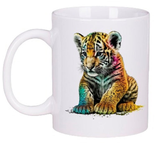  Rainbow Splashed Tiger Cub Coffee Mug by Free Spirit Accessories sold by Free Spirit Accessories