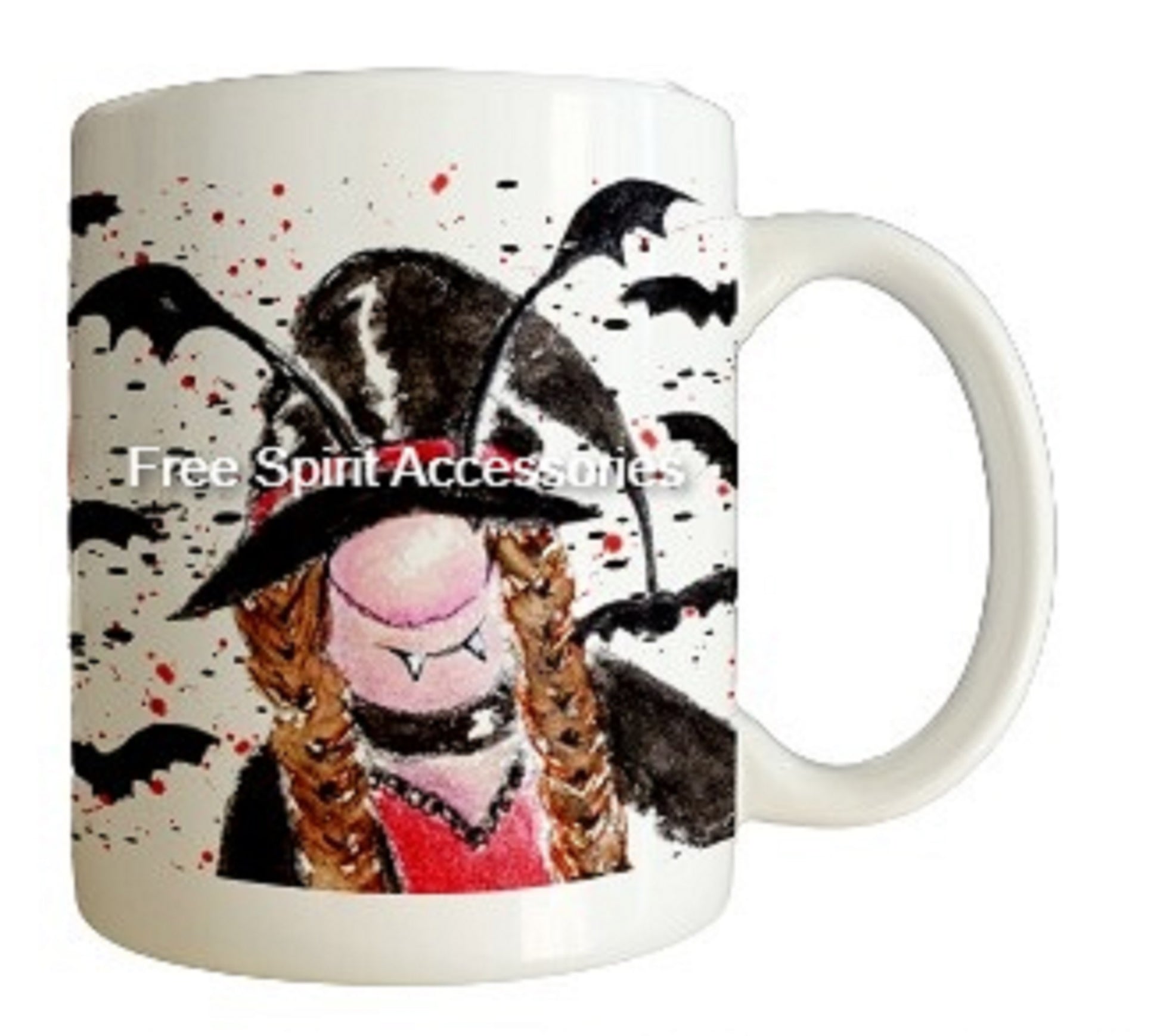  Vampire Gonk With Bats Background Mug by Free Spirit Accessories sold by Free Spirit Accessories