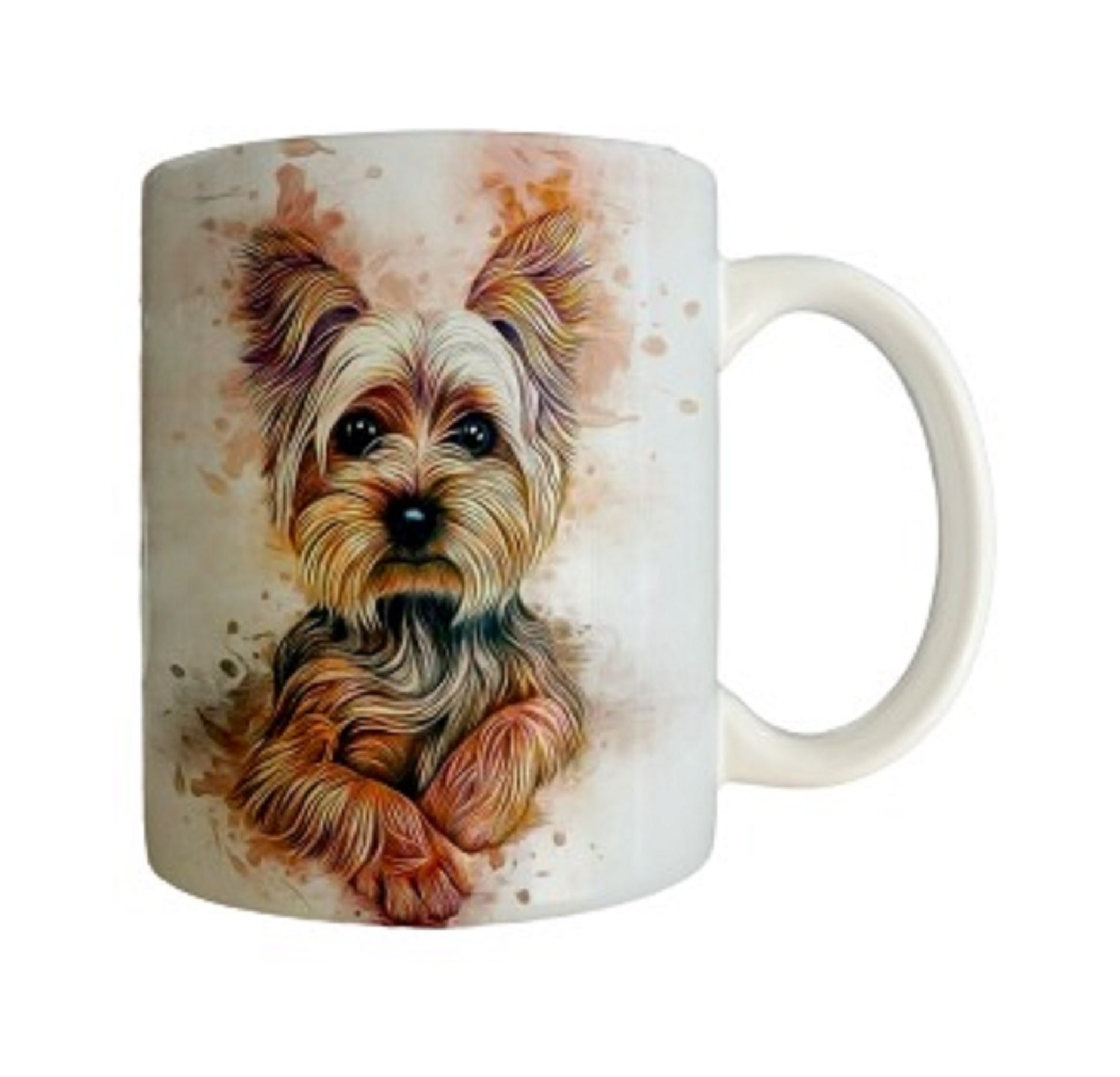  Splashed Yorkshire Terrier Dog Mug by Free Spirit Accessories sold by Free Spirit Accessories
